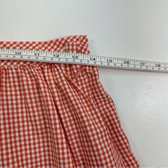 Mimi Sol Made In Italy Girls Skirt Size 14 Flare Orange White Gingham NWOT - Picture 5 of 8